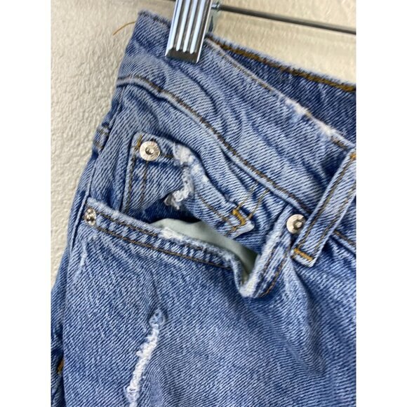 Urban Outfitters BDG Jeans Womens 28 Denim Blue Slim Straight Distress High Rise - Picture 7 of 16